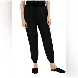 Eileen Fisher Black Silk Joggers Small Petite